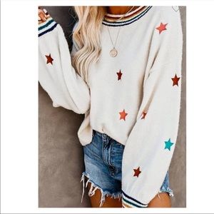 Ombré Star Graphic Sweater